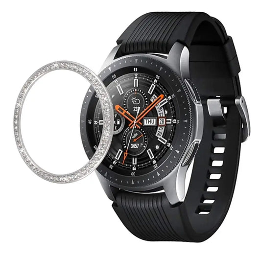 Bling bezel ring for Samsung Galaxy Watch, featuring diamond rhinestones for a classy look and added protection.