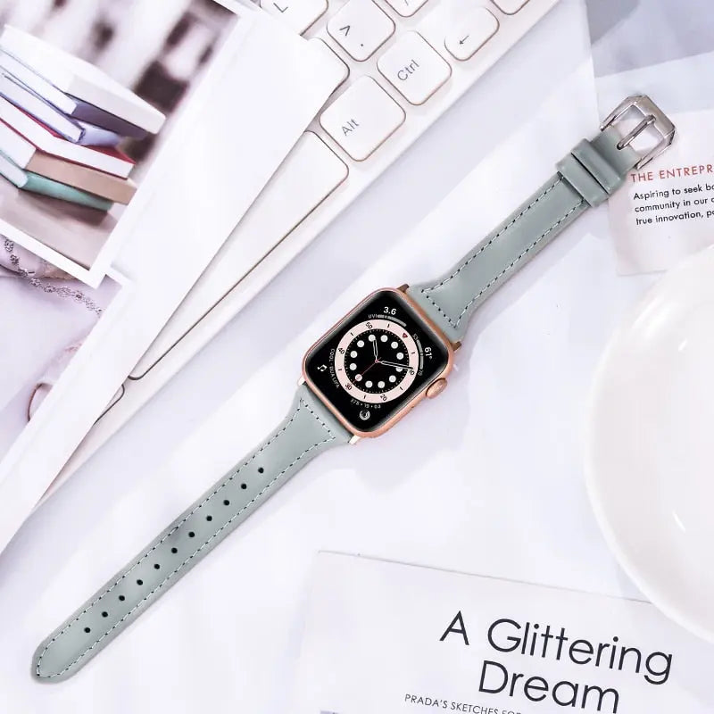 Slim Leather Band for Apple Watch trendystraps.com