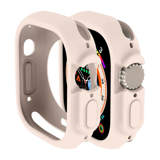 Colorful silicon cases for Apple Watch Ultra 49mm with shockproof protection and raised bezels.