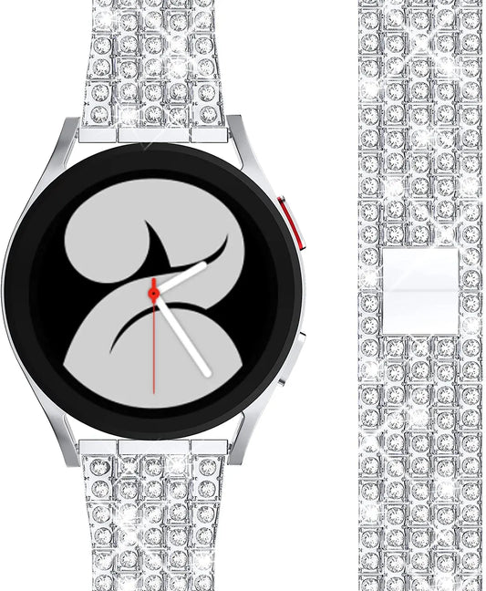 Luxurious diamond style bracelet for Samsung watch with shiny rhinestones, perfect for daily wear and special occasions.