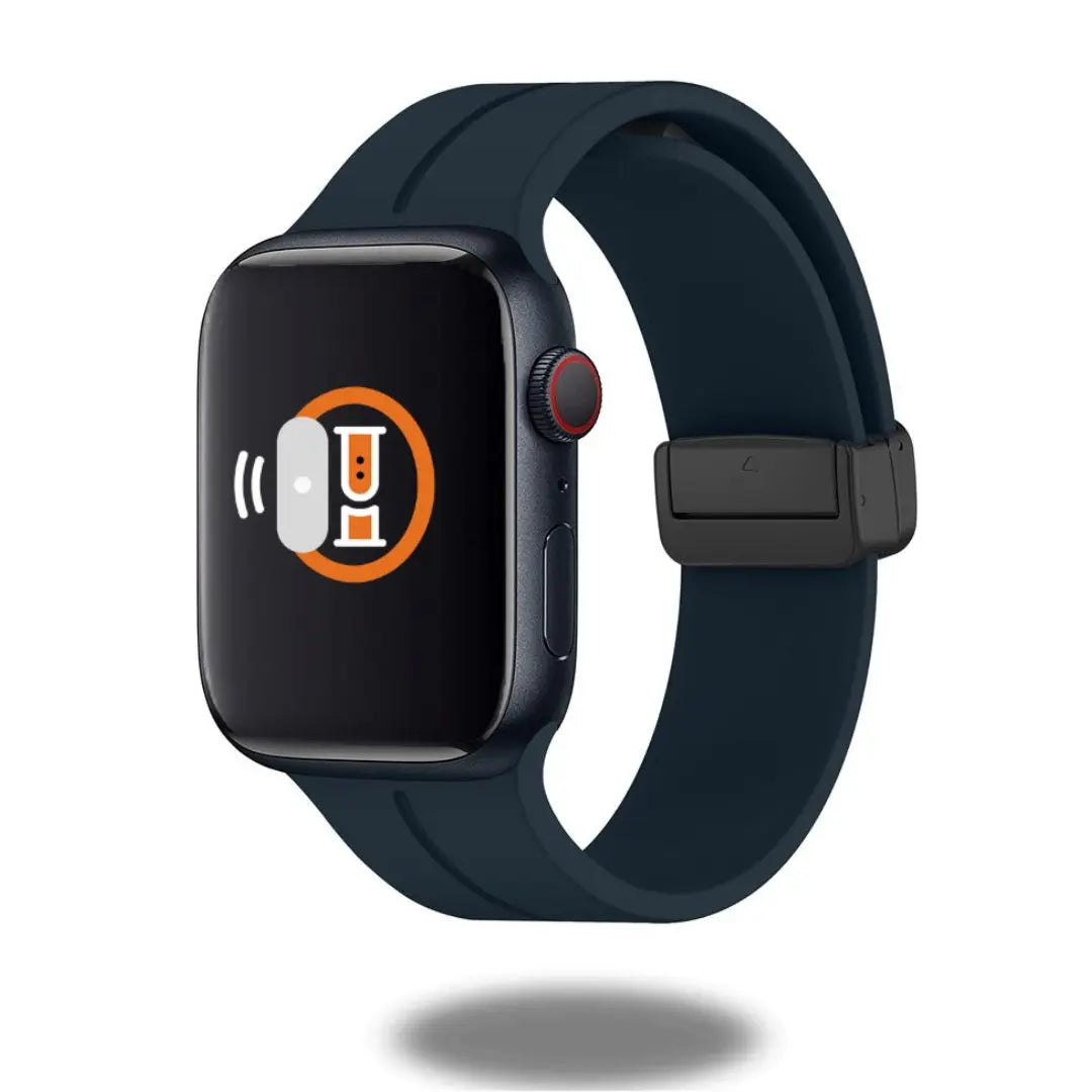 Magnetic Clasp Silicon Bracelets featured on a smartwatch, showcasing comfort and elegant design.