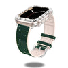 Silicon + Leather Hybrid Band with PC Glittery Case