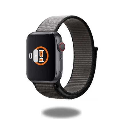 Anchor Grey Sports Loop Band for Apple Watch showcasing its stylish design and comfortable fit.