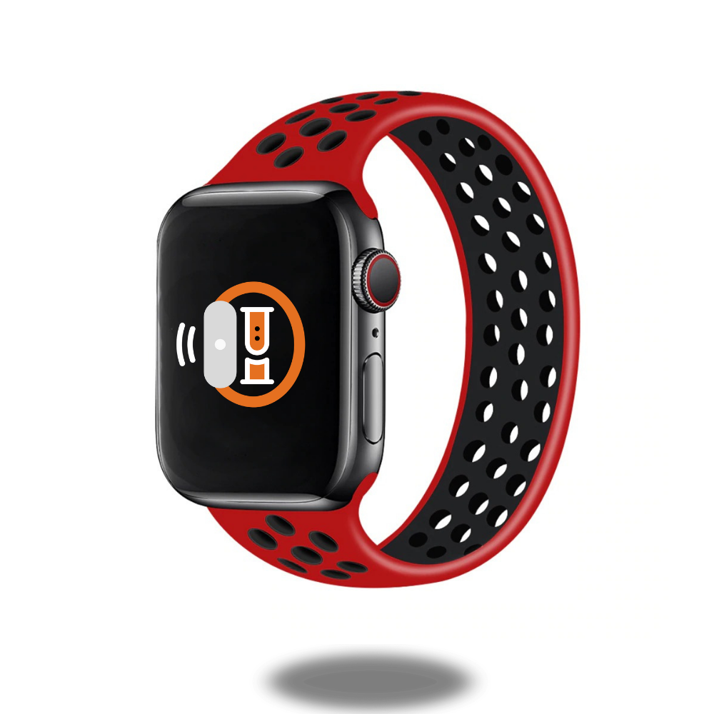 Sport Silicon Solo Loop Bands Red Black