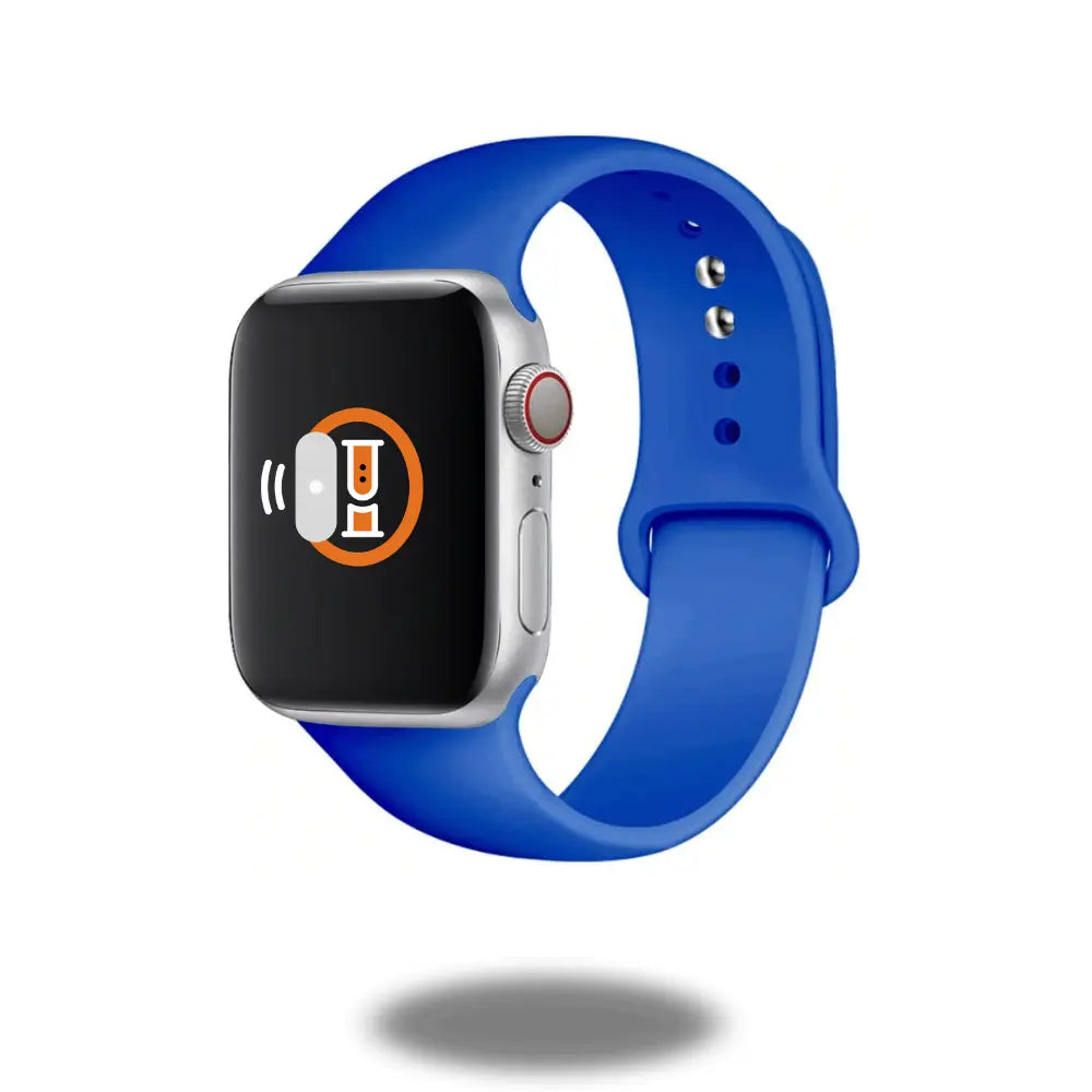 Blue Sports Silicone Band for Apple Watch showcases modern style and comfort for everyday wear and workouts.