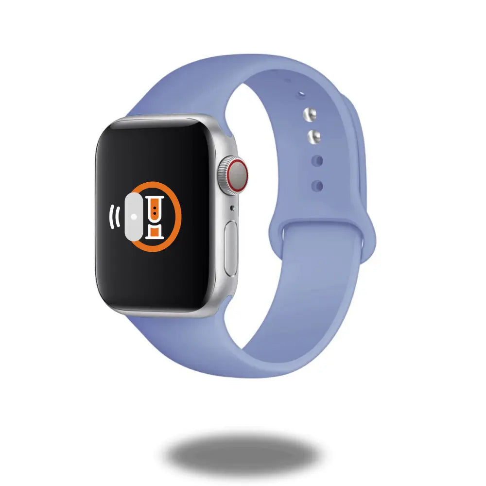White Sports Silicone Band for Apple Watch showcased on a modern smartwatch in a sporty setting.