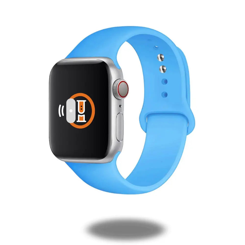 Blue Sports Silicone Band for Apple Watch with modern design and comfortable fit.