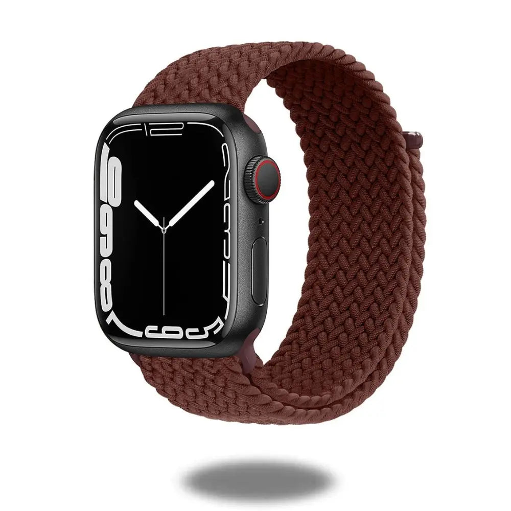 Braided Sports Bands | Fruit Punch design shown on smartwatch, featuring super stretchy and adjustable wrist comfort.