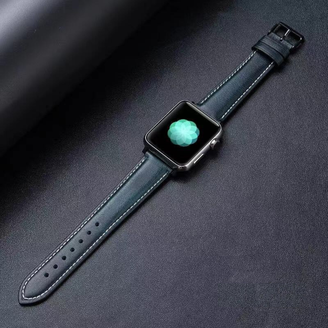 Bracelet Apple Watch en cuir véritable ciré à l’huile 
