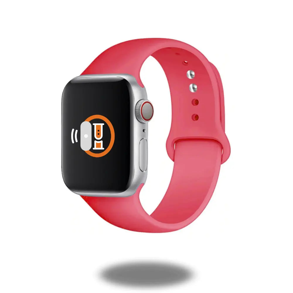 White Sports Silicone Band for Apple Watch showing a stylish design with a modern look.