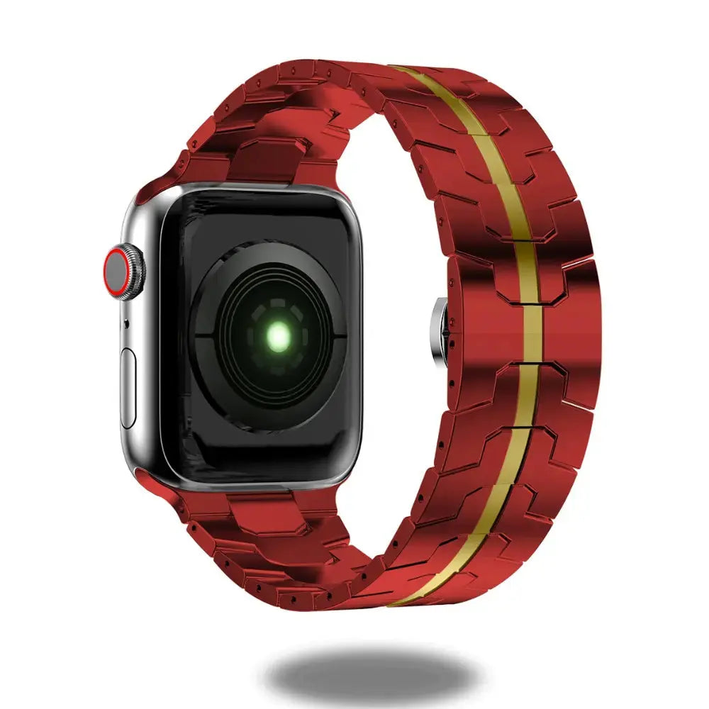Luxury Stainless Steel Bracelet (Gold) on a stylish watch, featuring a strong design and vibrant color accents.